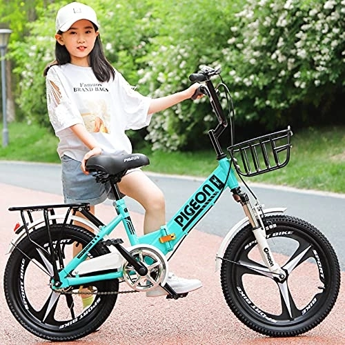 Folding Bike : LLF Folding Bike for Adult Men Women, Mini Compact Foldable Bicycle for Student Office Worker Urban, High Tensile Steel Folding Frame with Back Seat and Basket(Size:18inch, Color:Blue)