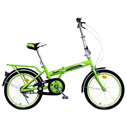 Folding Bike : LLF Ultra-light 20-inch Folding Bicycle, Single-speed Small-wheel Type Off-road Adult Portable Bicycle for Adult Men and Women (Color : Green, Size : 20in)