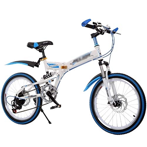 Folding Bike : LLRYN YCXTY Folding Bicycle, 18 Inch Children'S Variable Speed Mountain Bike, LightWeight Mini Folding Bike (Color : A)