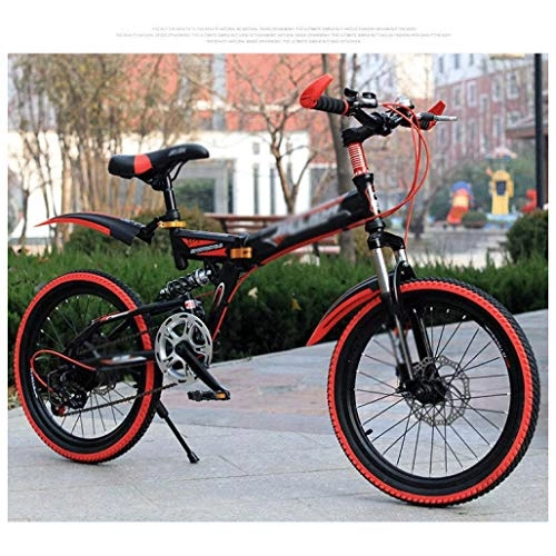 Folding Bike : LLRYN YCXTY Folding Bicycle, 18 Inch Children'S Variable Speed Mountain Bike, LightWeight Mini Folding Bike (Color : D)