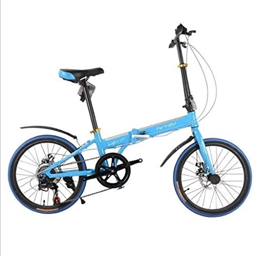 Folding Bike : LongTeng Kids Bikes Aluminum Alloy Folding Car 7-speed Disc Brakes Folding Bicycle Youth Bicycle Sport Bike Leisure Bike (Color : 3, Size : 16 inches.)