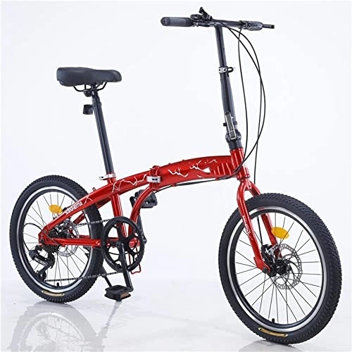 Folding Bike : Lovexy 20 Inch Adult Folding Mountain Bike, Dual Disc Brake Folding Bikes for Adults Men and Women, Suitable for height: 140-180cm height people use, Muti Options