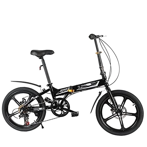 Folding Bike : Lovexy 20 inch Bicycle Folding Adults Bikes -Front and rear double shock absorption 7 variable speed Double disc brake Handle seat height adjustable, for Student Office Worker