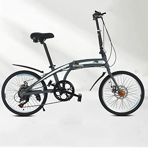 Folding Bike : Lovexy 20 inch folding one wheel bicycle disc brake adult variable speed bicycle, Carbon Steel Folding Frame, Unisex Adult Mountain Bicycle black