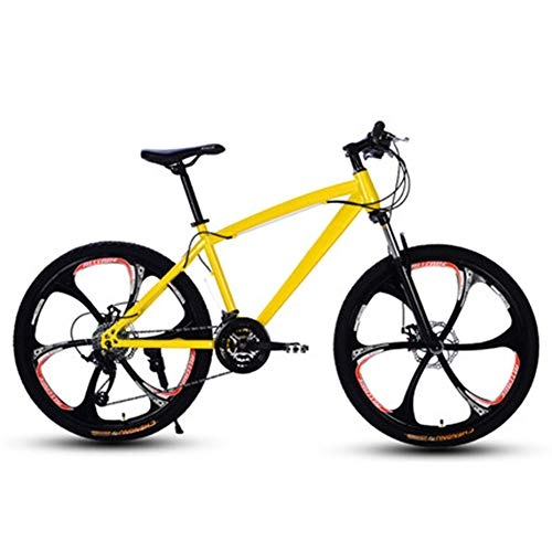 Folding Bike : LPsweet Bikes for Adults, Shifting Disc Brakes Bicycle Aluminum Alloy Frame Shock Absorption One Round Adult Mini Folding Electric Car Bike, Yellow, 27speed
