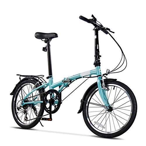 Folding Bike : LPsweet Foldable Bicycle, with Anti-Skid And Wear-Resistant Tire Mountain Road for Adults Men And Women Student Childs Safety Protection Outdoor Activities, Blue