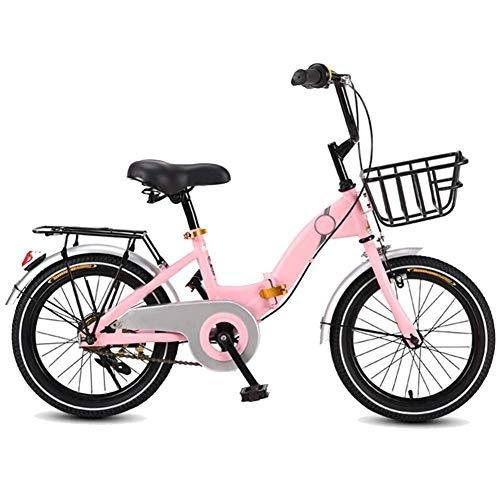 Folding Bike : LPsweet Folding Bicycle, Lightweight Iron Frame Dual Disc Brake Bicycle Safety Protection with Anti-Skid And Wear-Resistant Tire 16 Inch 20 Inch Off-Road Cycling, 16inches