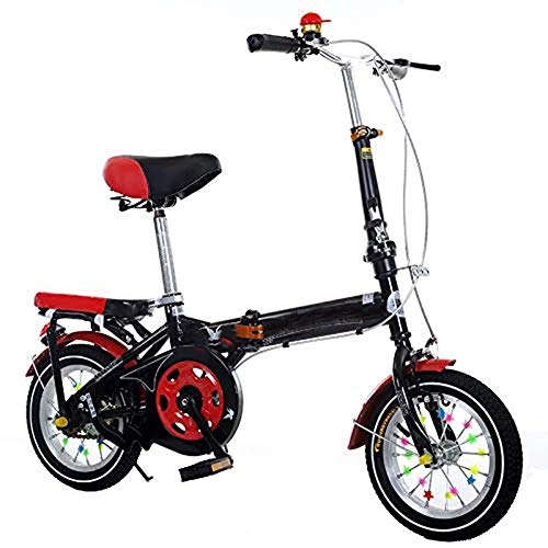 Folding Bike : LPsweet Kids Bikes Children Folding Bicycle, for Adult Men And Women Student Carbon Steel Frame Non-Slip Material Bicycle Outdoor Activities, 12-14-16-20 Inches, 14inches