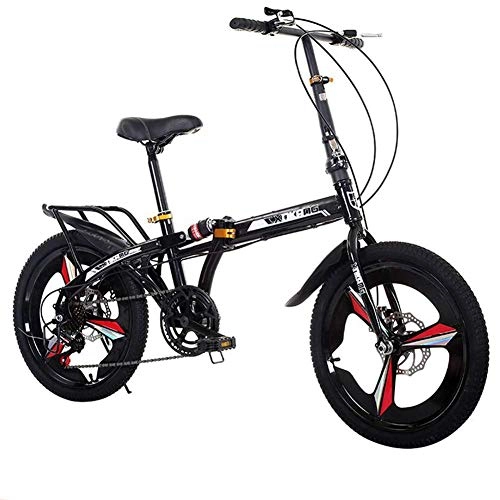 Folding Bike : lqgpsx 20" Single-speed Folding Bikes For Adults Unisex Women Teens, bicycle Mens City Folding Pedals, lightweight, aluminum Alloy, comfort Saddle With Adjustable Handlebar & Seat, 7 speed, Disc brake