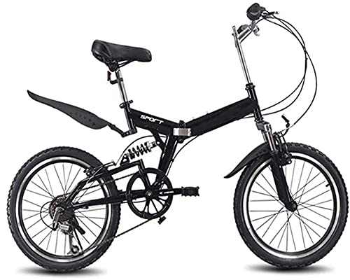 Folding Bike : lqgpsx 20inch Folding Mountain Bike, 6 Variable Speed Bicycle Road Bike Male Female Cycling Folding Bicycle Variable Speed Bike, for Urban Environment and Commuting To and From Get Off Work