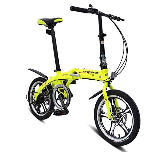 Folding Bike : lqgpsx City Bike Unisex Adults Folding Mini Bicycles Lightweight For Men Women Ladies Teens Classic Commuter With Adjustable Handlebar & Seat, aluminum Alloy Frame, 6 speed - 16 Inch Wheels