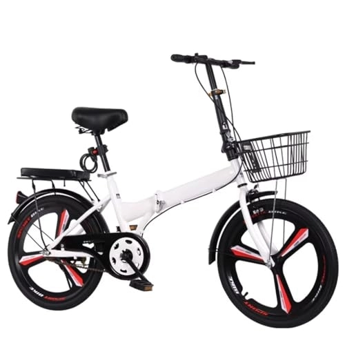 Folding Bike : LSQXSS Folding bicycle with rear cargo rack, city bicycle for traveling riding out, dual brakes, comfort pedal urban commuter bikes, adjustable height, integrated three-knife wheel