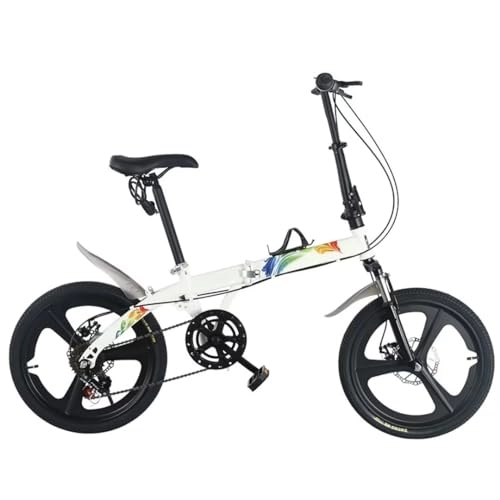 Folding Bike : LSQXSS Folding bicycle with shock absorbing front fork, 6 speeds hybrid bikes, city bicycle for traveling riding out, dual brakes, comfort pedal urban commuter bikes, adjustable height