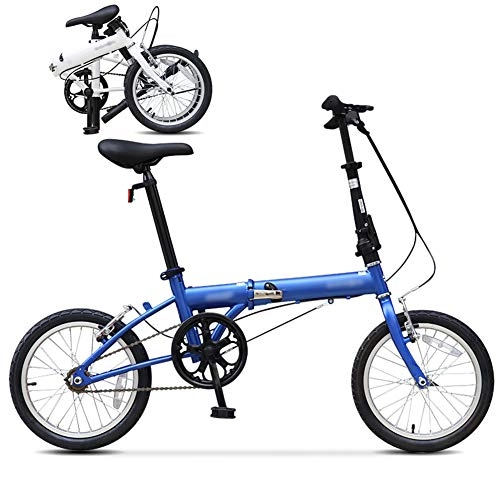 Folding Bike : Luanda* Foldable Bicycle 16 Inch, Folding Mountain Bike, Unisex Lightweight Commuter Bike, MTB Bicycle / blue