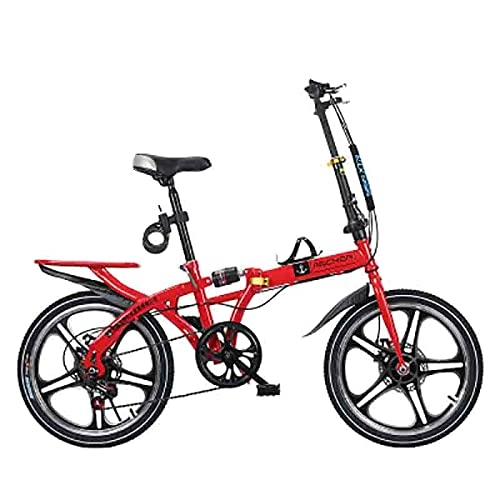 Folding Bike : Lwieui 21-speed Gearbox, 155 Cm Body, Dual Shock Absorbers, Folding Bicycle, Dual Disc Brakes, Ten-wheel Mountain Bike For Leisure Travel (suitable For Travel And Easy To Carry), Multicol(Color:White)