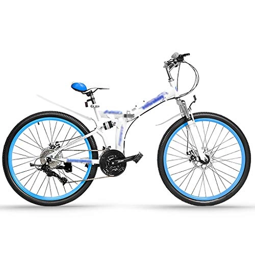 Folding Bike : LWZ Folding Bike Mountain Bike Bicycle 24 Speed 26 Inches Wheels Portable Dual Disc Brake Road City Bike MTB