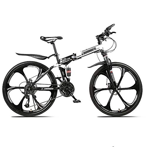Folding Bike : LWZ Mountain Bike MTB Bicycle 26 Inches 24 Speed Dual Disc Brake Folding Road Bike for Man Woman City Outdoors Sport