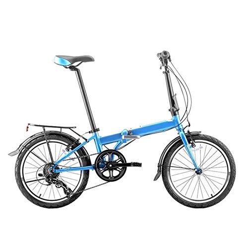Folding Bike : LXJ 20-inch 6-speed V-brake Quick-release Aluminum Alloy Bracket, Light And Casual Folding Bicycle For Men And Women, White.