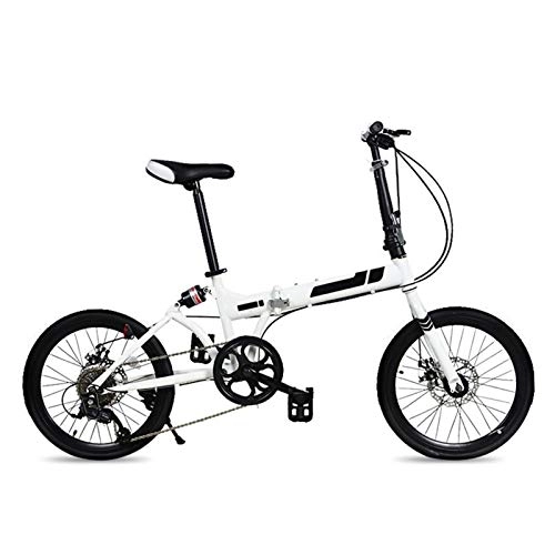 Folding Bike : LXJ 20-inch 7-speed Shock-absorbing Disc Brake Portable Comfortable Seat, Male And Female Leisure Bicycle, Folding Bicycle, Orange.