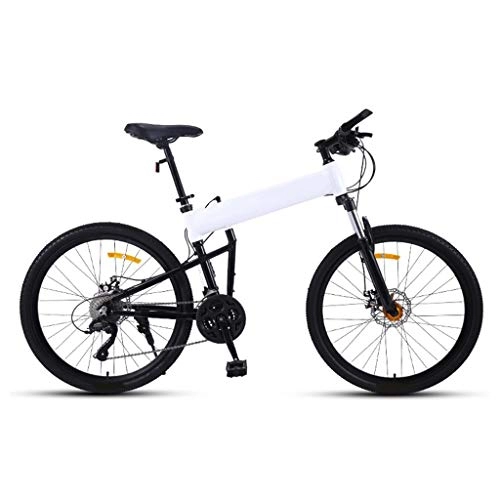 Folding Bike : LXJ 26-inch Folding Mountain Bike, 24-speed Dual-disc Brake High-elastic Shock-absorbing Front Fork, General Purpose For Adults And Students, Outdoor Leisure Off-road