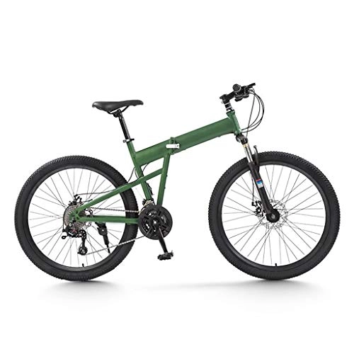 Folding Bike : LXJ Adult Mountain Bikes, 26-inch Wheels, High-carbon Steel Folding Cross-country Bikes, 24-speed Bikes, Full Suspension Double Disc Brakes