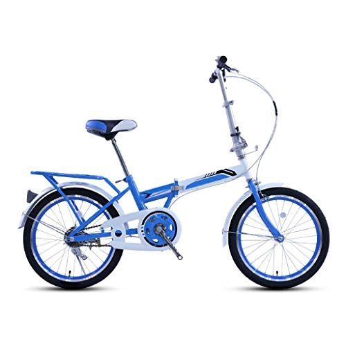 Folding Bike : LXJ Lightweight Folding Stylish City Bicycle, 20-inch Single-speed High-carbon Steel Frame, Suitable For Adult Men, Women, Students, City Bikes