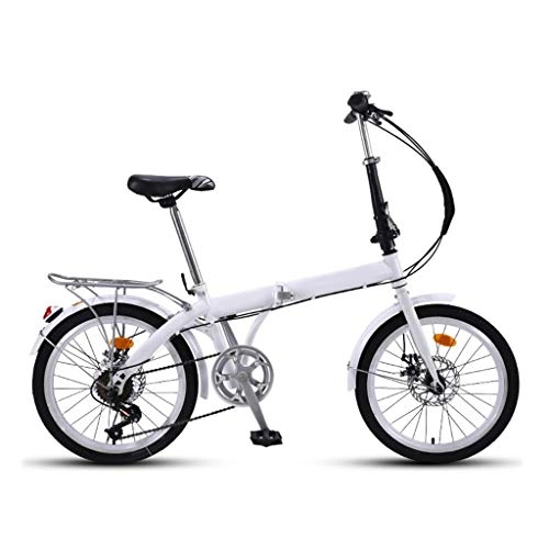 Folding Bike : LXJ Lightweight Portable Folding Bicycle, 20-inch 7-speed Mechanical Disc Brake For Adult Men And Women, With Comfortable Seats And Strong Rear Frame