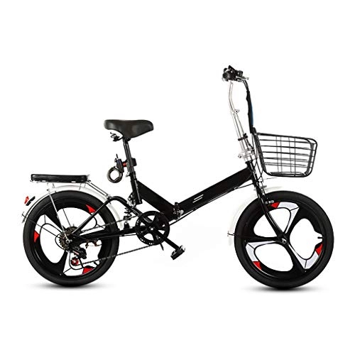Folding Bike : LXJ Variable Speed Folding Bicycle, 20-inch Integrated Wheel Shock Absorption, Adult Student Outdoor Bicycle Park Travel Bicycle Leisure Bicycle