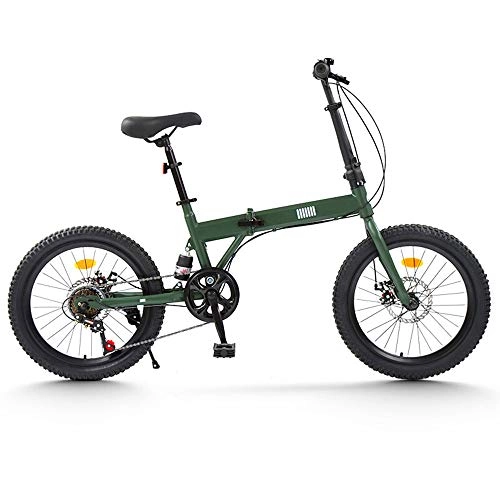Folding Bike : LXLCZ Fold Up Bikes 20 Inch Portable Folding Bike High Carbon Steel Frame Dual Disc Brakes Shockabsorption Portable Comfort Lightweight Bicycle Adult Student Men And Women Bicycles