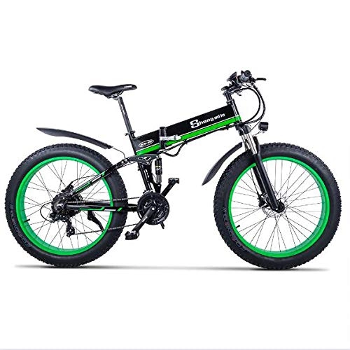 Folding Bike : LXLTLB Folding bikes 26 Inch Folding E-bike with 48V 12.8AH Detachable Lithium-Lon Battery Mountain Cycling Bicycle 21 Speed Disc Brake
