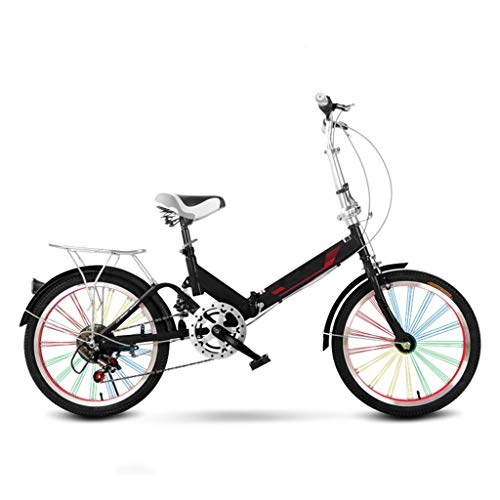 Folding Bike : LXYStands 16 Inch / 20 Inch Folding Bicycle Lightweight Mini Bike Small Portable Bicycle Ultra Light 6 Variable Speed Bicycle Cycling Bikes Adult Student Male Female