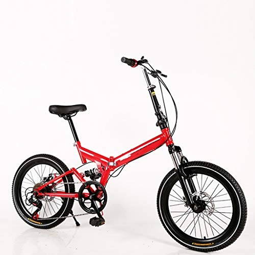 Folding Bike : LXYStands 16 Inch Lightweight Folding Small Portable Bicycle 6 Speed Adult Car Student Folding Car Men And Women Folding Speed Bicycle Damping Bicycle