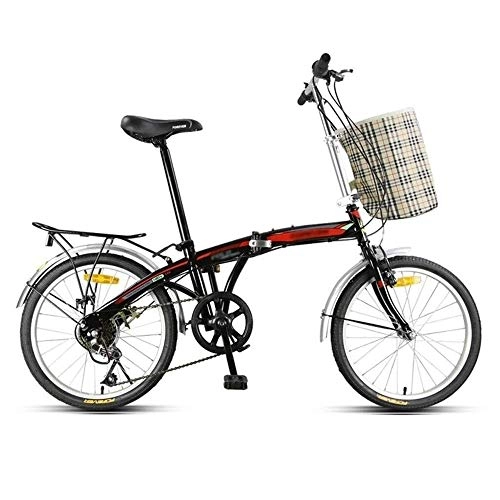 Folding Bike : Lxyxyl Children's Bicycle - Unisex - Folding Bicycle with Rear Seat and Front Basket (Color : A)
