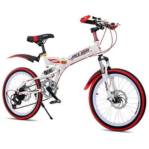 Folding Bike : Lxyxyl Children's Folding Bicycle-speed Mountain Bike 20 / 22 Inch Primary and Secondary School Students and Men's Double Disc Brakes Shock-absorbing Bicycle (Size : 20inch)