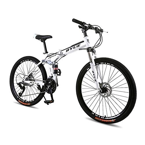 Folding Bike : LYRWISHJD 27 Speed Folding Mountain Bike Exercise Bikes 26 Inch Anti-skid Tires Strong Grip High-carbon Steel Frame With Modern Design For Adult Men And Women (Size : 26 inch, Speed : 27Speed)