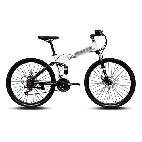 Folding Bike : LZZB 26 inch Mountain Bike Folding with Carbon Steel Frame 21 / 24 / 27 Speed Mountain Bicycle with Mechanical Disc Brake and Lockable Suspension Fork(Size:24 Speed, Color:Red) / White / 27 Speed