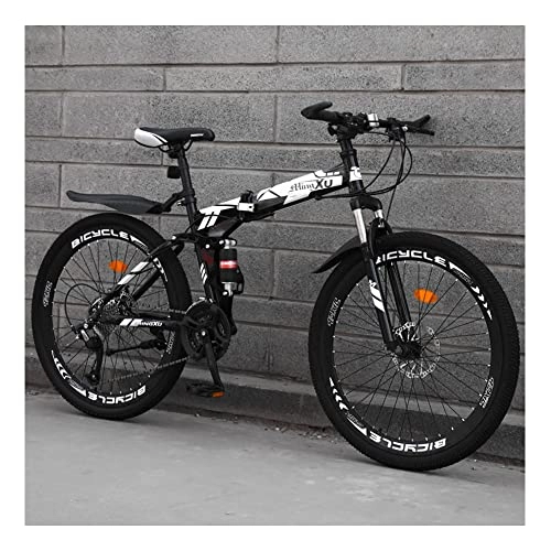 Folding Bike : LZZB Folding Bike for Adults, Lightweight Mountain Bikes Bicycles Strong Alloy Frame with Disc Brake, 24 26 Inches, B21Speed, 24Inch