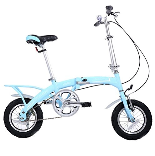 Folding Bike : MASLEID 12 inch aluminum alloy folding bike, days blue