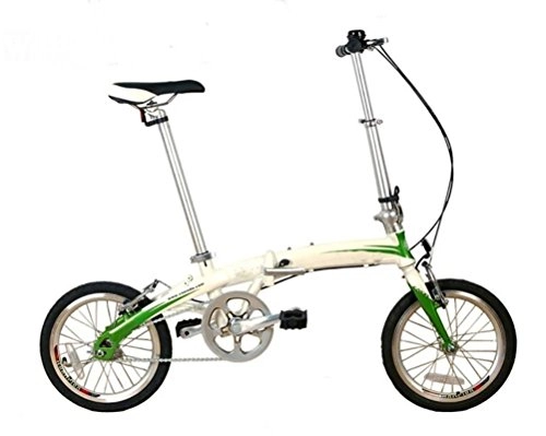 Folding Bike : MASLEID 16" Urban Aluminum Folding Bicycle Mini-light bike, white green