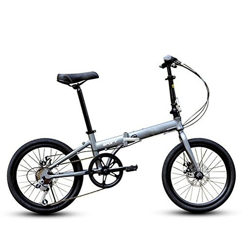 Folding Bike : MASLEID 20-inch Aluminum Alloy Folding Bike 6-speed Road Bike, grey