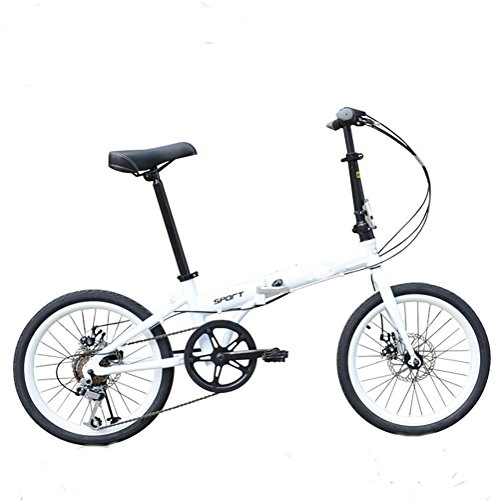 Folding Bike : MASLEID 20 inches Foldable Bicycle Aluminum Aalloy Men and Women Mmountain Bike, white