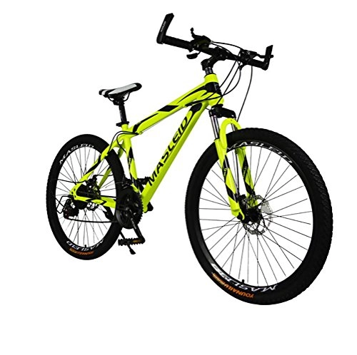Folding Bike : MASLEID 26-inch mountain bike 21-speed Bike, yellow