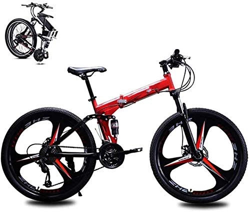 Folding Bike : Men's and women's mountain bikes, women's adult portable folding bicycles, student 26 inch 21-speed folding bicycles, lightweight folding variable speed bicycles, folding bicycles, city bicycles-Red