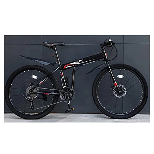 Folding Bike : MENG Folding Bike for Adults, 24 26-Inch 30-Speed Mountain Bike High Carbon Steel Aluminium Alloy Outdoor Bicycle for Daily Use Trip Long Journey, B, 24Inch