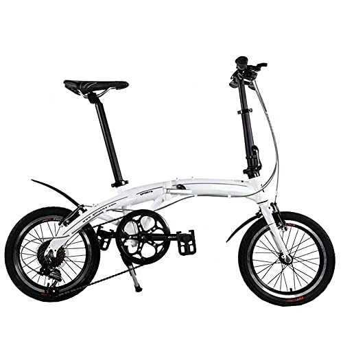 Folding Bike : MENG Folding Bike for Adults, Lightweight Mountain Bikes Bicycles Strong Alloy Frame with Disc Brake, 16 Inches Suitable for 150-180Cm, a, 16Inch
