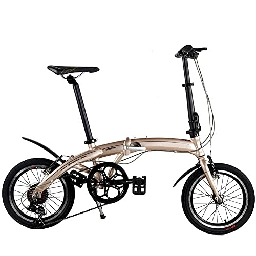Folding Bike : MENG Folding Bike for Adults, Lightweight Mountain Bikes Bicycles Strong Alloy Frame with Disc Brake, 16 Inches Suitable for 150-180Cm, E, 16Inch