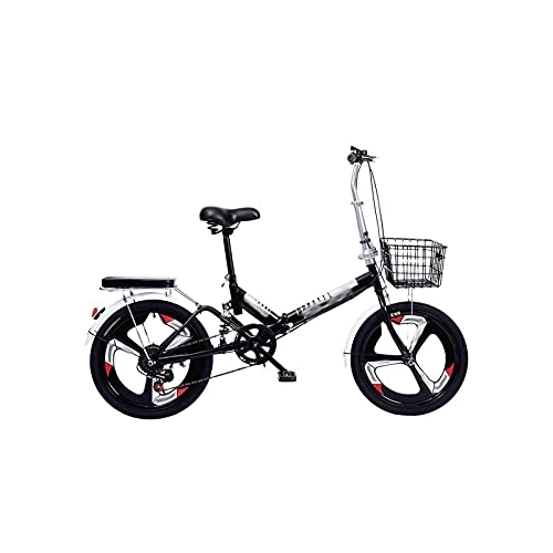 Folding Bike : Mens Bicycle 20 Inch 6 Speed Folding Bicycle Women's Adult Ultralight Variable Speed Portable Lightweight Adult Male Bicycle (Color : Pink) (Black)