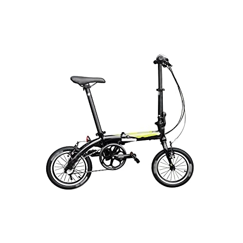 Folding Bike : Mens Bicycle Bicycle, 14-inch Aluminum Alloy Folding Bike Ultralight Bicycle (Color : White) (Black)