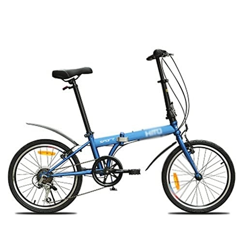 Folding Bike : Mens Bicycle Inch Wheel Carbon Steel Frame 6 Speed Folding Mountain Bike Outdoor Sport Downhill Bicycle (Color : B White) (B blue)