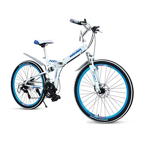 Folding Bike : Mens Mountain Bike 24" Wheel Child bicycles 16" Frame Alloy Front Suspension 21 / 24 / 27 Speed, Red, White, 27speed